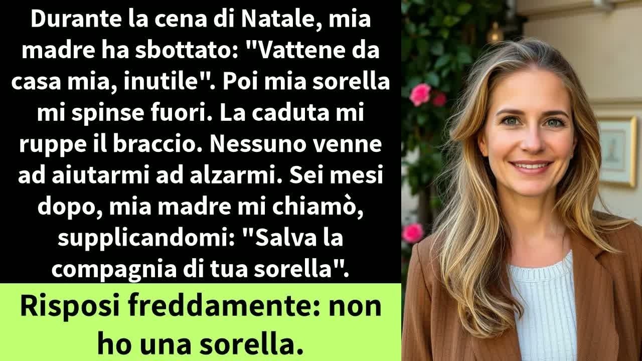 Durante la cena di Natale, mia madre ha sbottato： ＂Vattene da casa mia, inutile＂