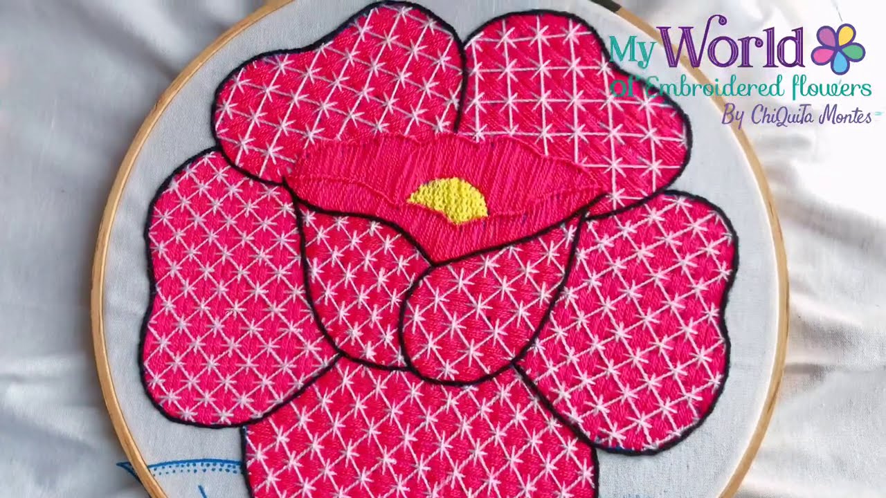 30. Bordado Fantasía Flor 21 / Hand Embroidery Flower with Fantasy Stitch -  YouTube