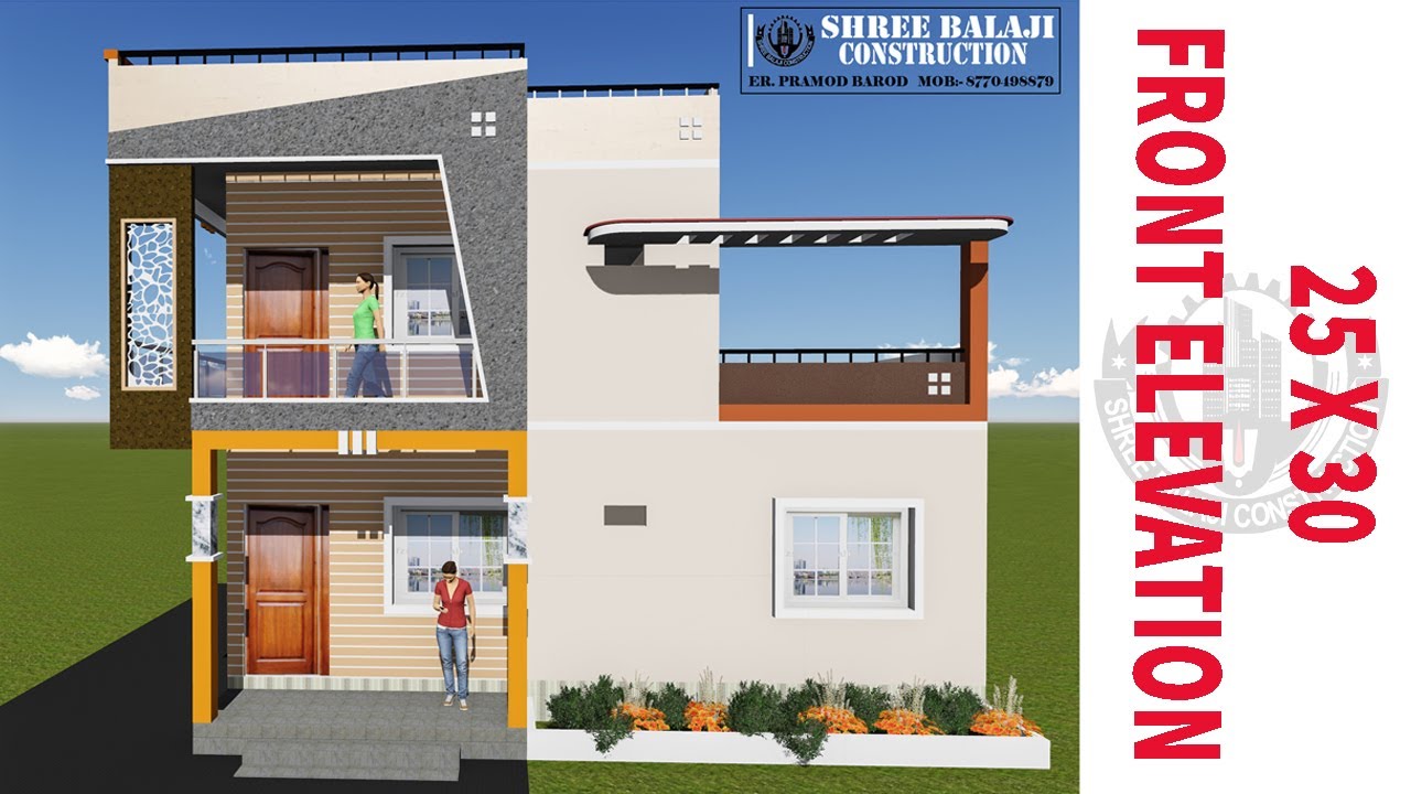 25X30 FRONT ELEVATION DESIGN | HOUSE PLAN