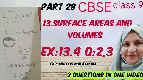 Chapter 13 Surface areas and volumes Ex:13.4 q:2,3 CBSE maths class 9 in Malayalam