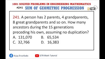 Sum of Geometric Progression | 1001 SOLVED PROBLEMS IN ENGINEERING MATHEMATICS  | Day 5 #241