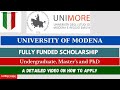 University of modena italy eligibility criteria benefit how to apply for university of modena