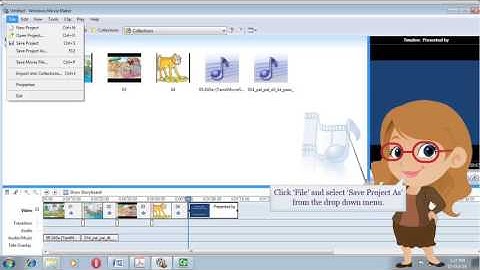 Windows Movie Maker-  Saving the Project