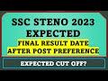 SSC Steno 2023 Final Expected Result Date After Post Preference Form