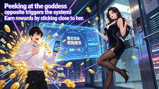 Peeking at the goddess opposite triggers the system! Earn rewards by sticking close to her.#novel screenshot 4