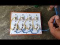 How To Make 4 Switches 4 Sockets Switch Board || Fixing New Extension Box || Arranged Spike Board