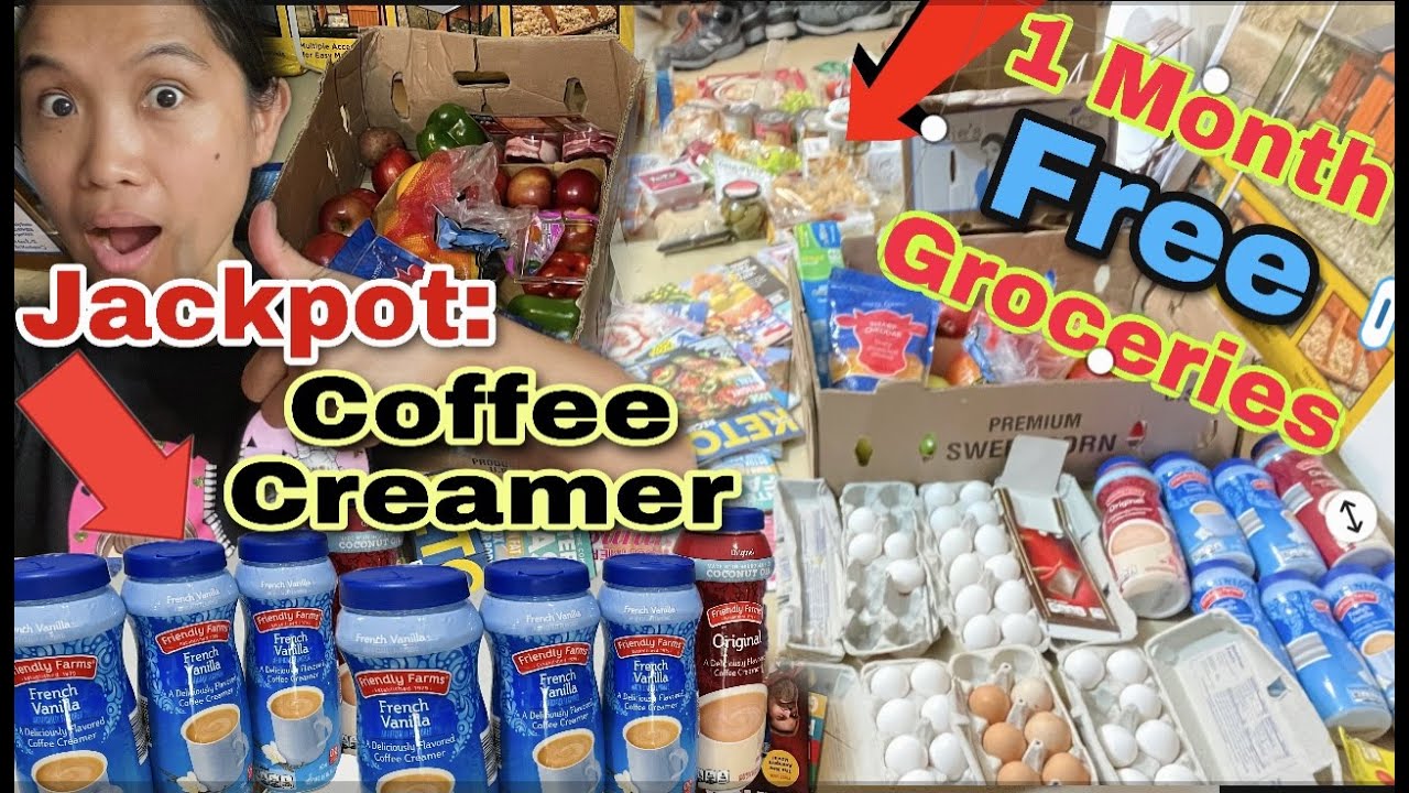 DUMPSTER DIVING JACKPOT COFFEE CREAMER PLUS ONE MONTH FULL SUPPLY OF GROCERIES