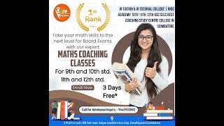 Unlock Your Maths Potential Free 3-Day Maths Coaching Class 9-12 Jr Tutorial College Coimbatore