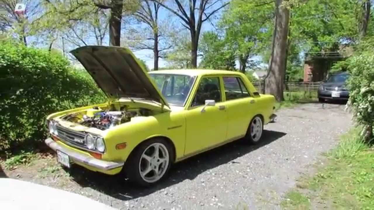 Yellow Datsun 510 Sedan Start Up YouTube