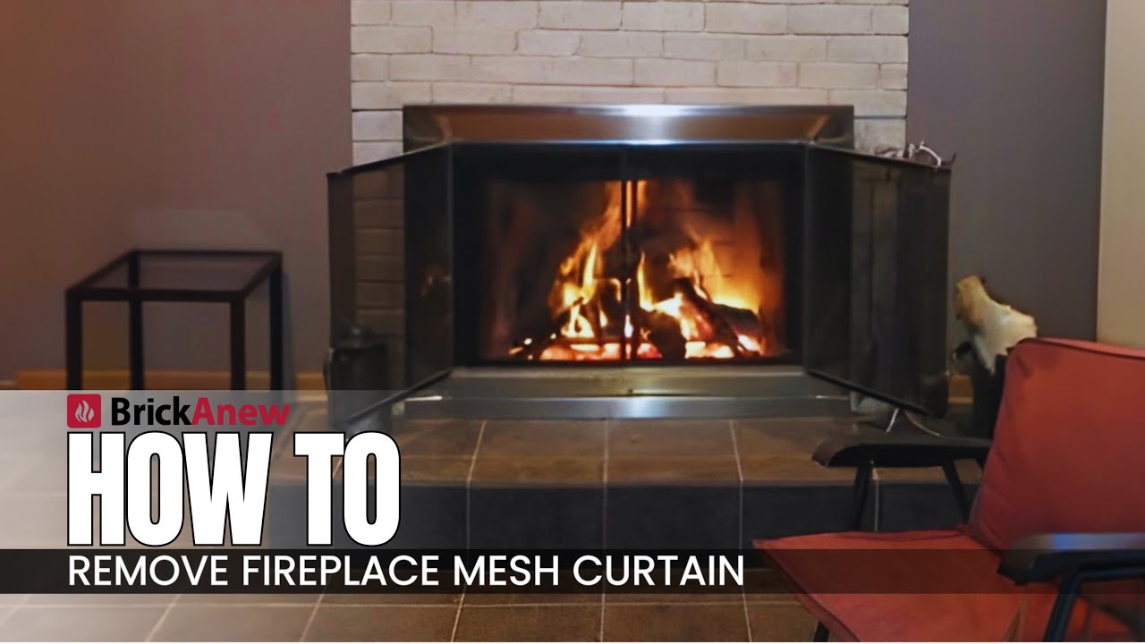 How To Remove Fireplace Mesh Curtain [DIY fireplace door