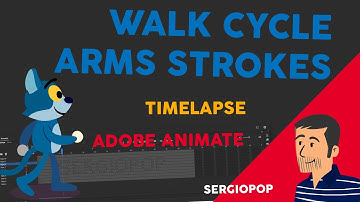 Walk cycle Adobe Animate, arms strokes.