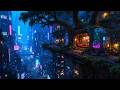 Lofi Ambient – Misty Tree Pod Overlooking a Neon Metropolis | Calm Beats for Late-Night Study | 4K
