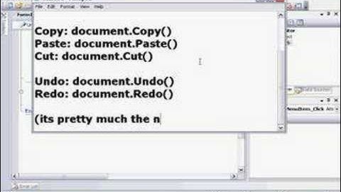 Visual Basic 2008 - Creating a text editor part 2
