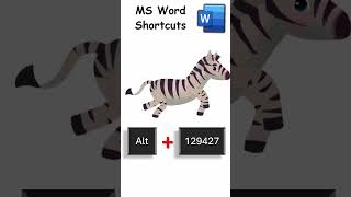 Shortcut to Add a Zebra Emoji Symbol in MS Word