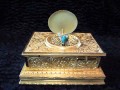 Antique Flajoulot singing bird box, music box automaton