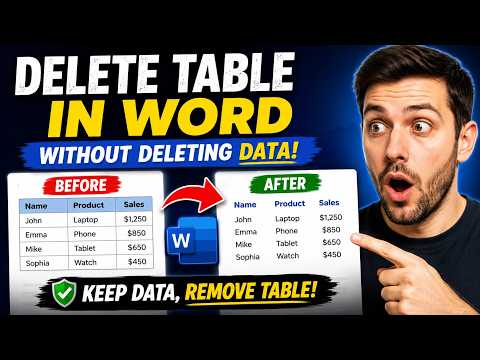 How to Delete a Table Without Deleting Text in Microsoft Word   Final