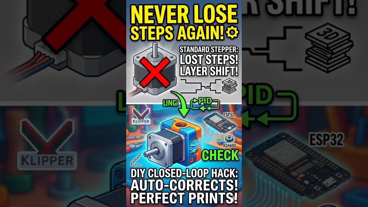 DIY Closed-Loop Servo Upgrade for 3D Printers #3dprinting #klipper #DIYServo #esp32 #mechatronics