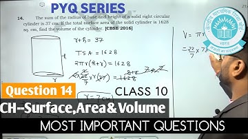 The sum of the radius of base and height of a solid right circular cylinder is 37 cm. If the total