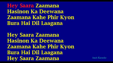 Saara Zaamana - Kishore Kumar Hindi Full Karaoke with Lyrics