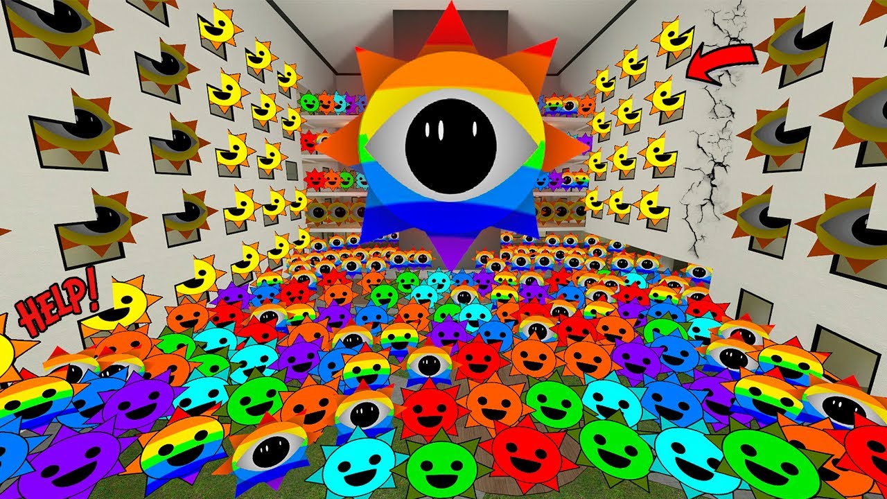 BIG RAINBOW SPRUNKI MR SUN PHASE 2 WANTS ME TO HELP THEM FROM FULL HOTEL OF ANGRY NEXTBOTS in Gmod