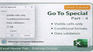 Excel Go To Special – Part 4 | Visible Cells Only, Conditional Formatting & Data Validation | Hindi