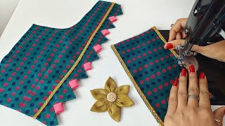 Simple and Easy Blouse Back Neck Design Cutting and Stitching | Back Neck Blouse Design
