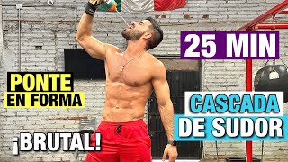 Ejercicios en Casa Cascada de Sudor (25 MIN) Cardio Hiit Sin Equipo