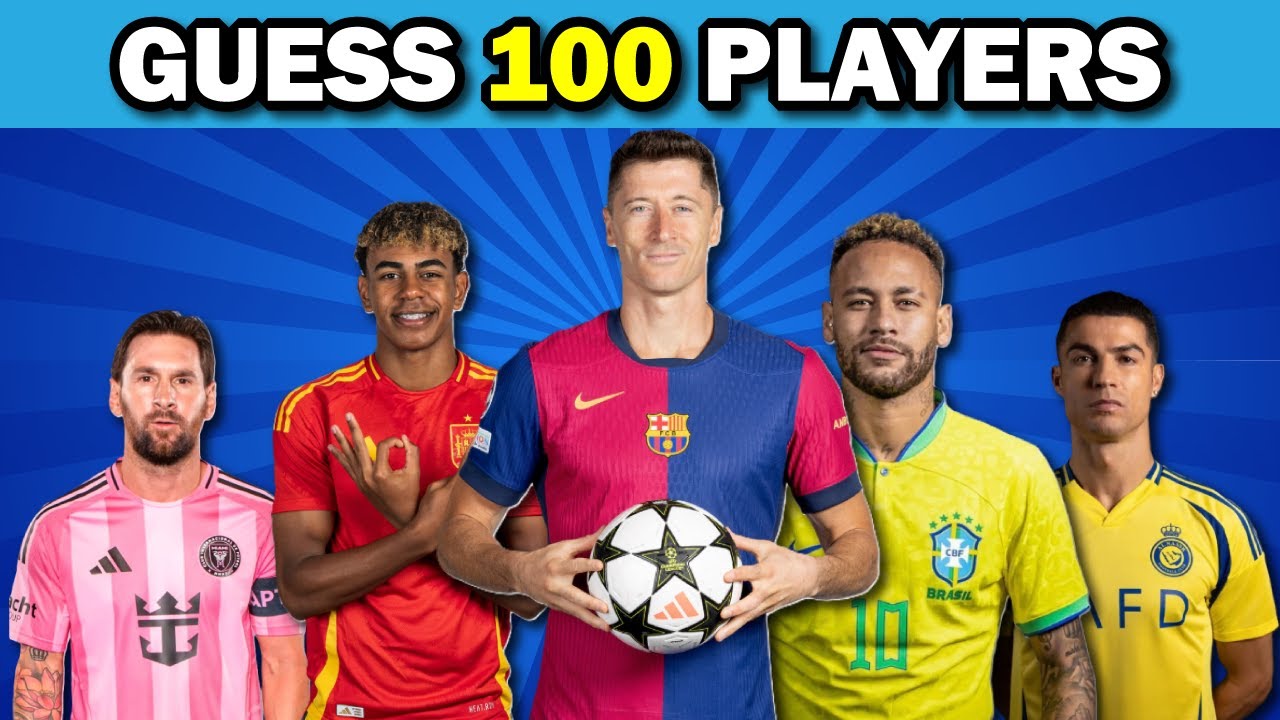 Guess All 100 Soccer Players | From Easy To Hard Level⚽️