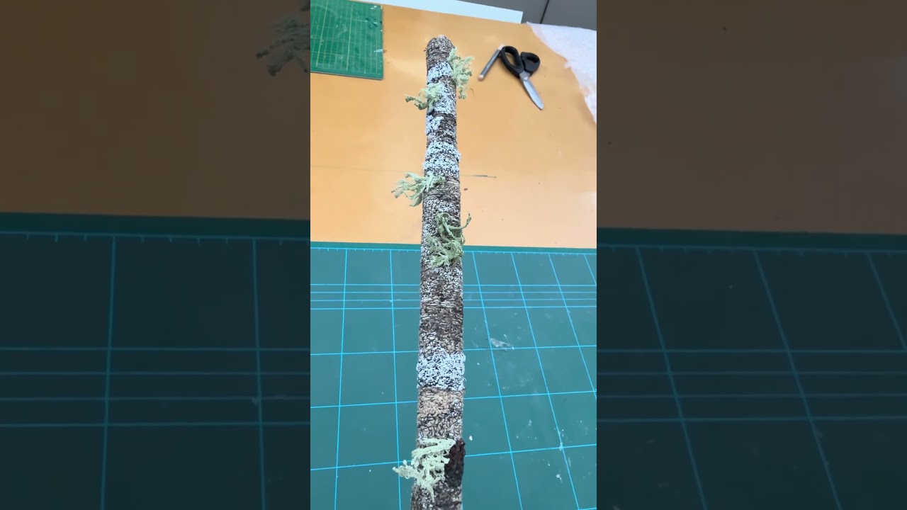 New Zealand Native Branchlets and Lichen 3D Thread Sculpture.