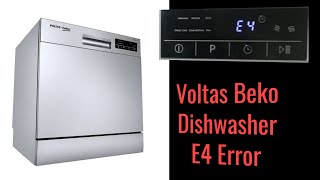 How to resolve E4 error in dishwasher || Dishwasher me E4 kese solve kre|| Dishwasher || Voltas Beko