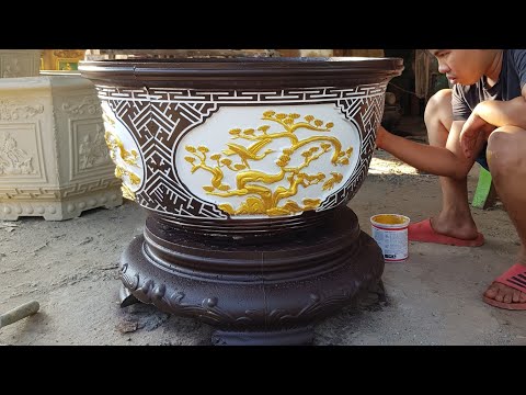 Video Sơn phối màu Socola lên nền màu Trắng cho chậu tròn 80... - youtube