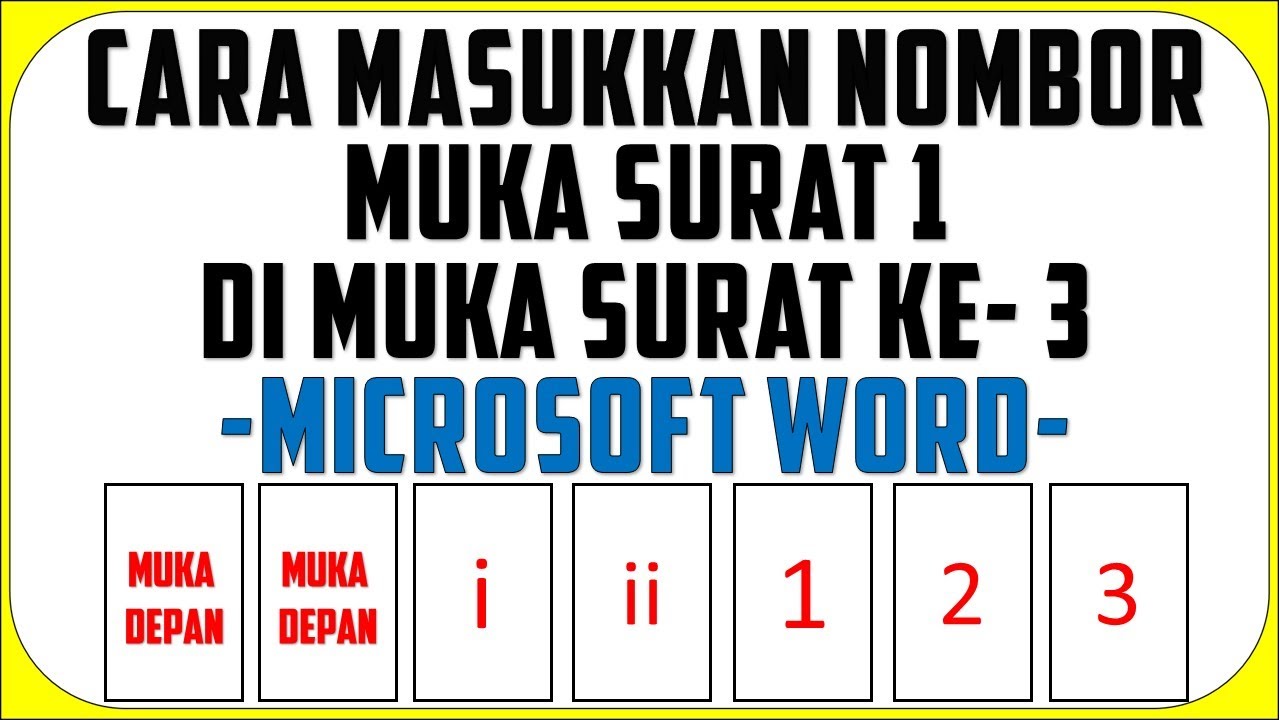 Macam Mana Nak Tukar Muka Surat Pertama Dengan Nombor Berbeza