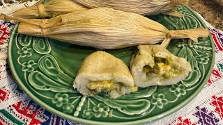 TAMALES DE RAJAS CON QUESO Y SALSA VERDE "LOS BEST"