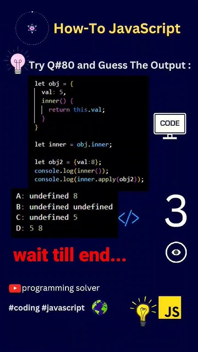 How To Code JavaScript Q#80, Try Solve & Guess The Output #shorts # ...