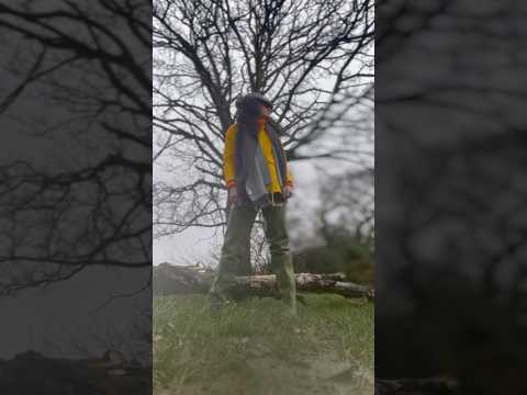 Outfit of the day in park rainwear