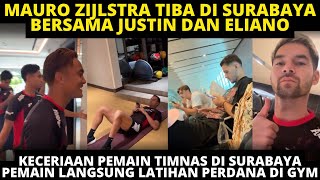 MAURO ZIJLSTRA JOINS THE NATIONAL TEAM FOR ITS FIRST TRAINING AT A HOTEL GYM. THE NATIONAL TEAM P...
