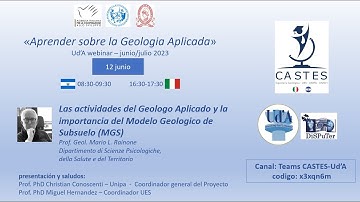 Las Actividades del Geológo Aplicado. La Importancia del Modelo Geológico del Subsuelo (MGS).