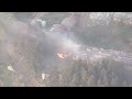 【空撮映像フル】山火事の規模は？複数カ所から立ち上る煙、激しく燃える山林、建物への延焼の状況も…喜多方市で山火事広い範囲に延焼　福島