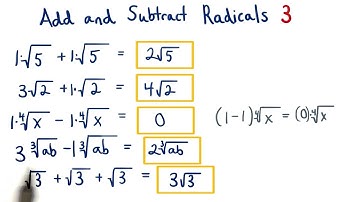 Add and Subtract Radicals 3 - Visualizing Algebra