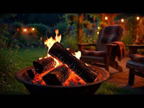 Cozy Backyard Fire Pit | Quiet Summer Night Sleep Sounds