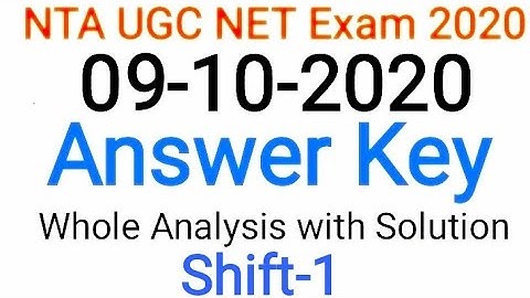 NTA UGC NET Paper Analysis held on 09-10-2020 Shift-1 l NET Answer keys l UGC NET Paper Solutions