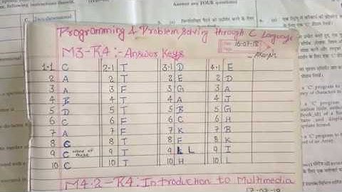 JULY 2018 M3-R4 O LEVEL C PROGRAMMING ANSWER KEYS JULY 2018