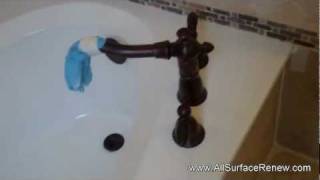 Yellowed Cultured Marble Soaking Tub Renewed To White