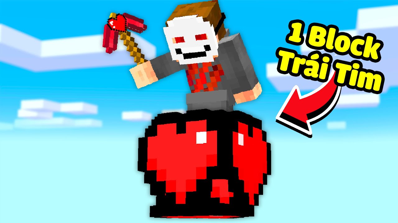 Minecraft nhưng Tôi Sinh Tồn Trên 1 Block Trái Tim - YouTube