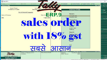 sales order processing in tally erp 9 in hindi | tally erp 9 | sales order | sales order in tally