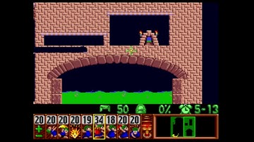 Snes Lemmings Tricky level 11