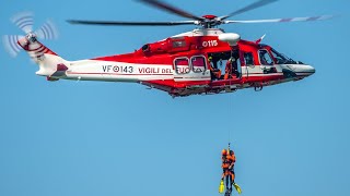 AW139 Italian Fire Fighters Scuba Divers Training Sommozzatori Vigili del Fuoco Bologna AW139 VF143