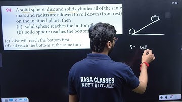 A solid sphere , disc and solid cylinder all of the same mass and radius are allowed to roll down...