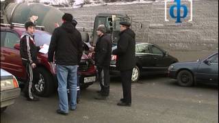 Крупная авария в Красноярске (11 автомобилей)