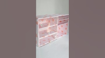 Easy DIY cardboard desk organizer #diy #craft #trendingshorts #shortvideo #shortviral #organizer